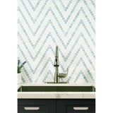1” Azula Sazi Polished Hexagon Mosaic, Thassos White + Blue Azul
