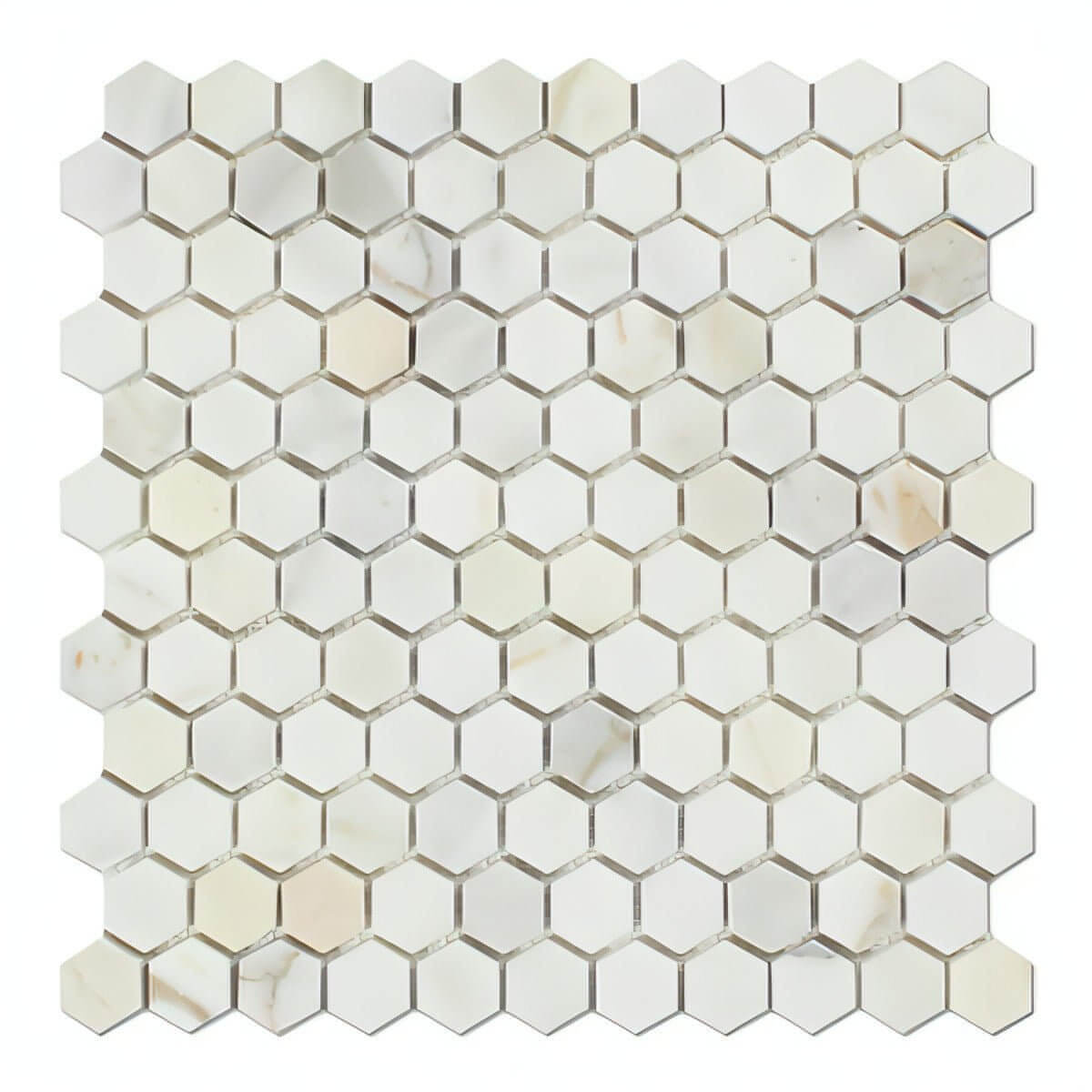 1" Calacatta Hexagonal Mosaic Italian Marble Tile