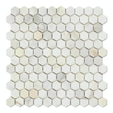 1" Calacatta Hexagonal Mosaic Italian Marble Tile