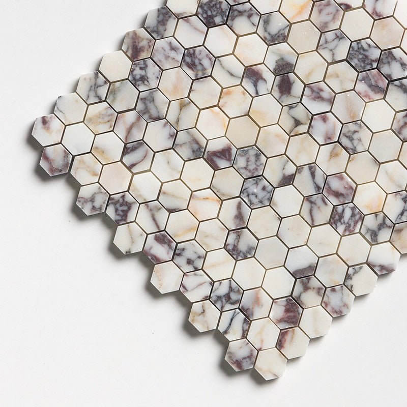 1” Calacatta Violet Purple Hexagon Marble Tile  ( Made-to-Order )