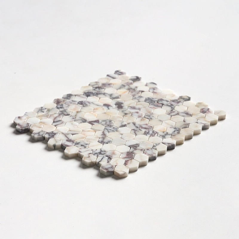 1” Calacatta Violet Purple Hexagon Marble Tile  ( Made-to-Order )