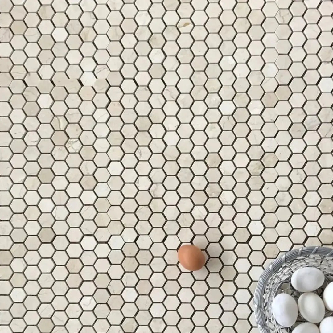 1” Alicante Crema Marfil Hexagon Spanish Marble