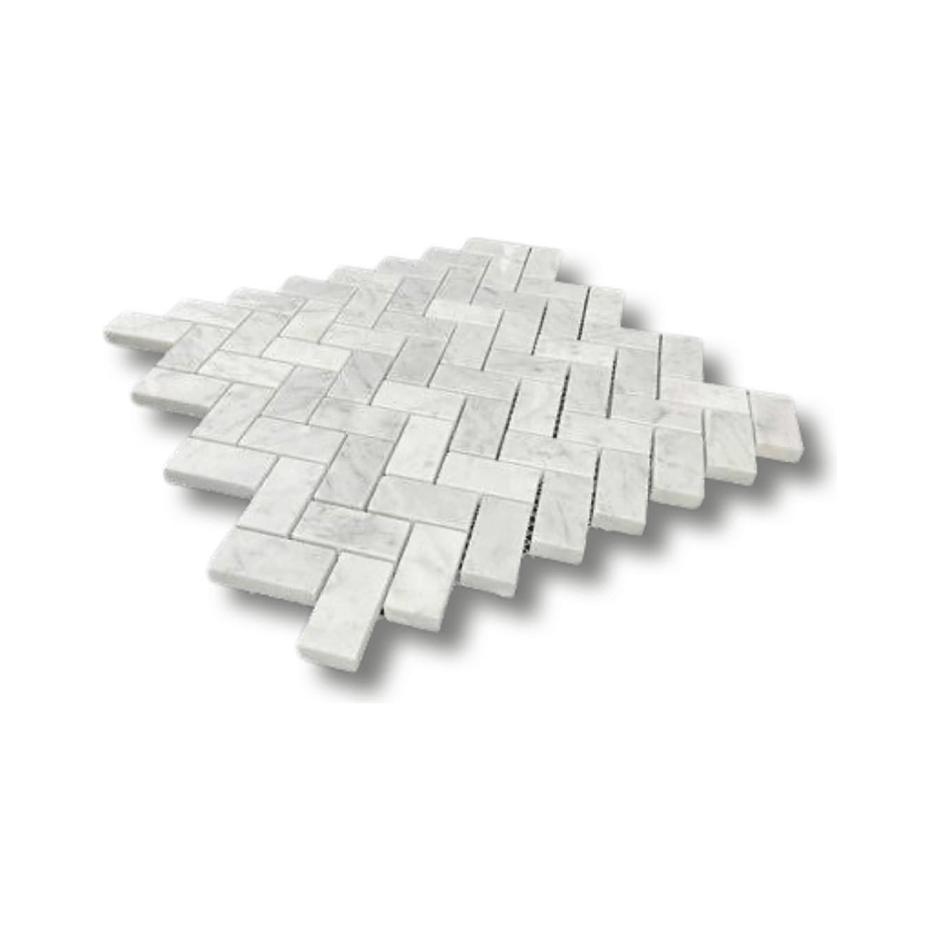 1 X 2 oriental White Herringbone Mosaic Tile
