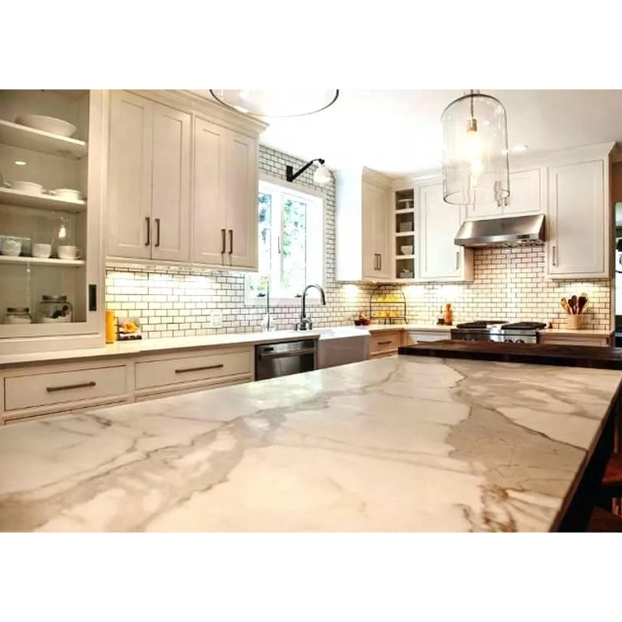 Calacatta Gold Italian Marble 1 1/4" Thickness Slab Polished