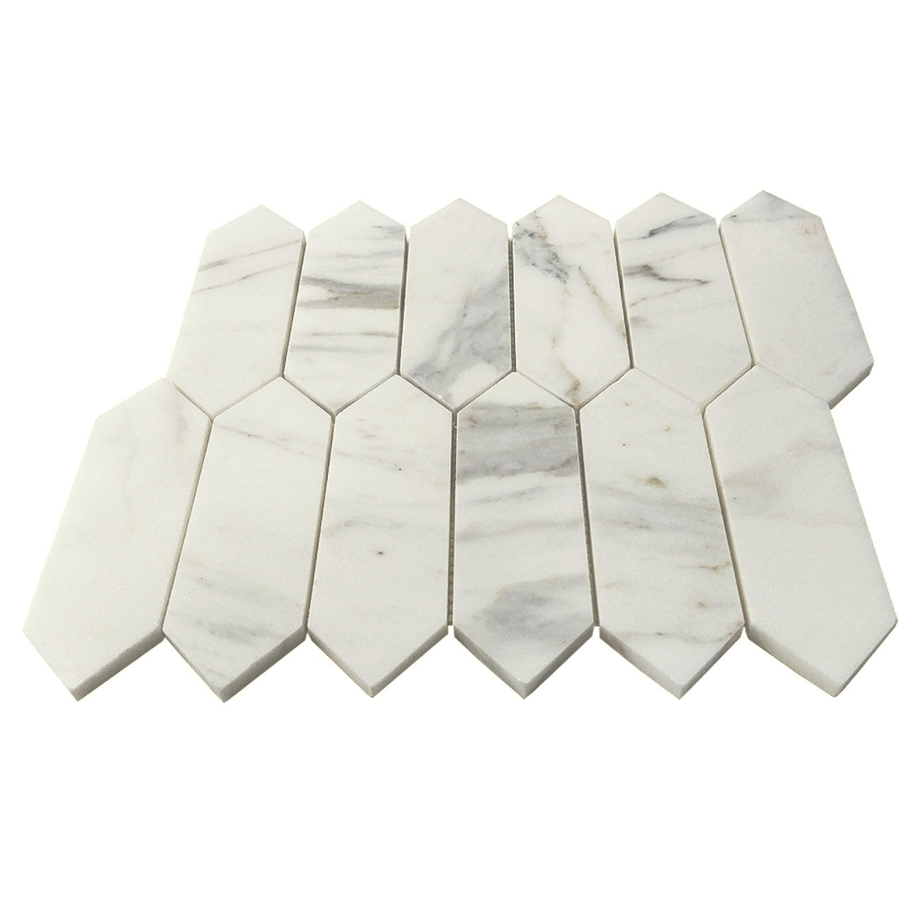 Calacatta Gold Italian Marble Picket Mosaic Tile Honed