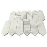 Calacatta Gold Italian Marble Picket Mosaic Tile Honed