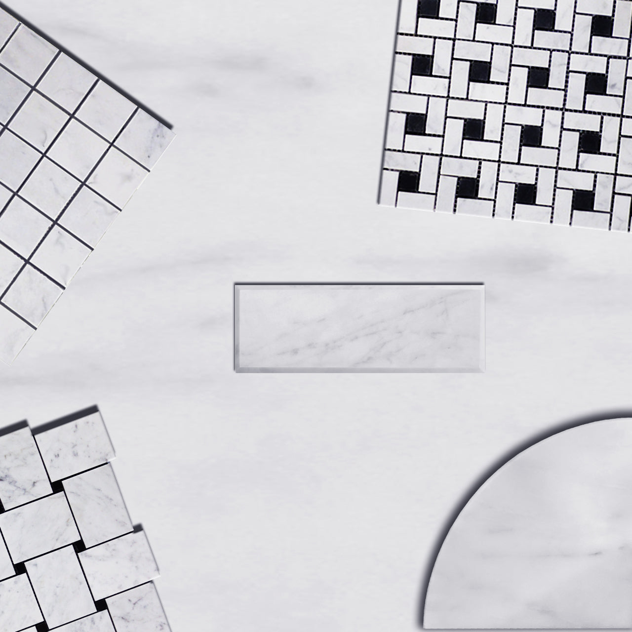 Carrara White Italian Marble Bathroom Shower Corner Shelf Polished