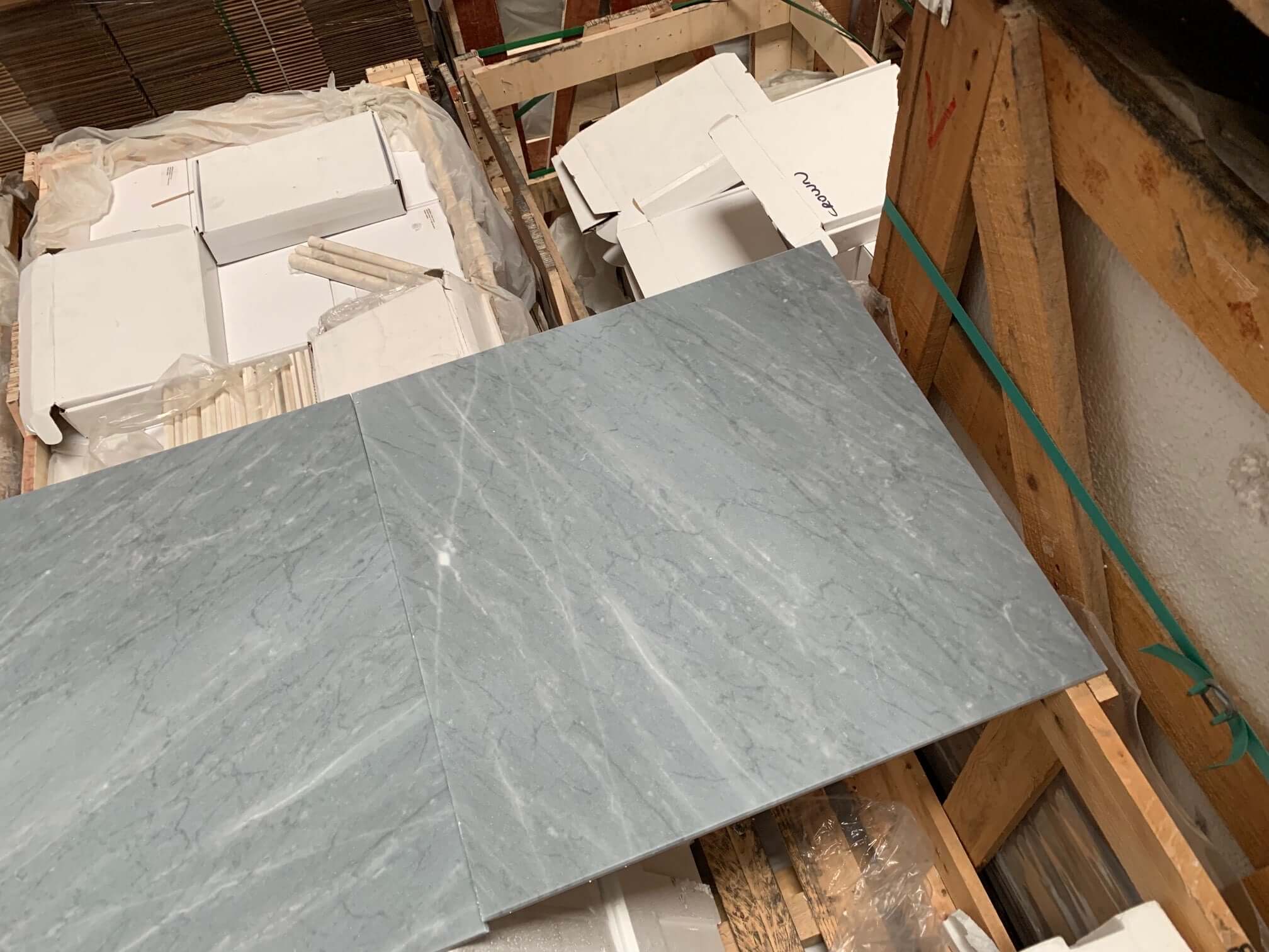 12x12 Bardiglio Imperiale Premium Italian Gray Marble Tile, 3/8