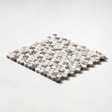 12”x12” Calacatta Violet Purple Penny Round Mosaic Tile, 3/8
