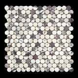 12”x12” Calacatta Violet Purple Penny Round Mosaic Tile, 3/8