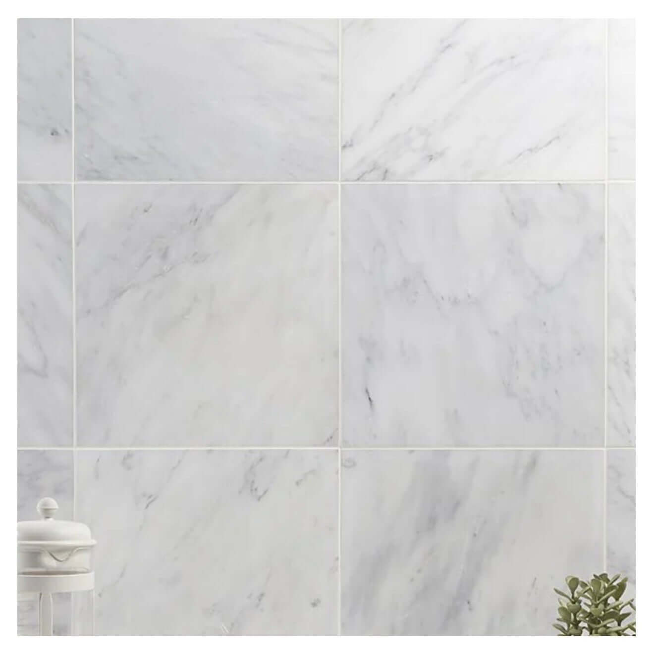 12x12 Oriental White ( Asian Statuary ) Marble Tile, 3/8