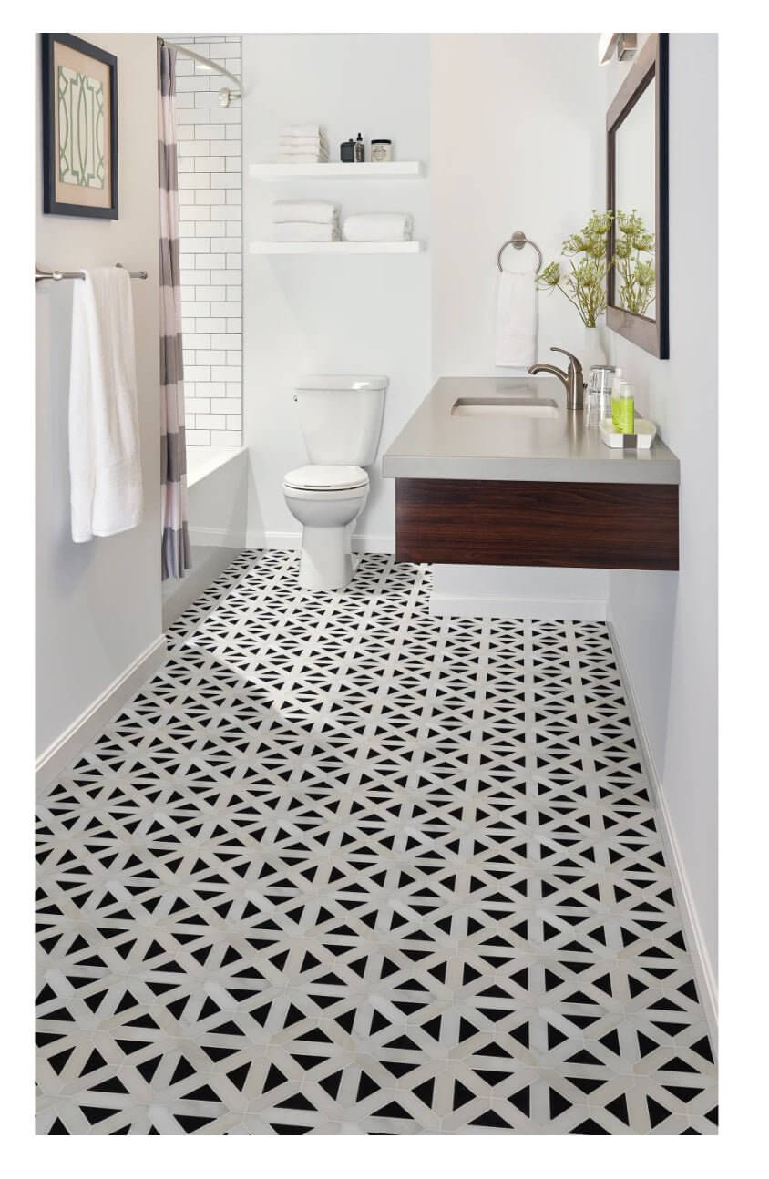 12x12 Retro Fretwork Polished Mosaic Tile