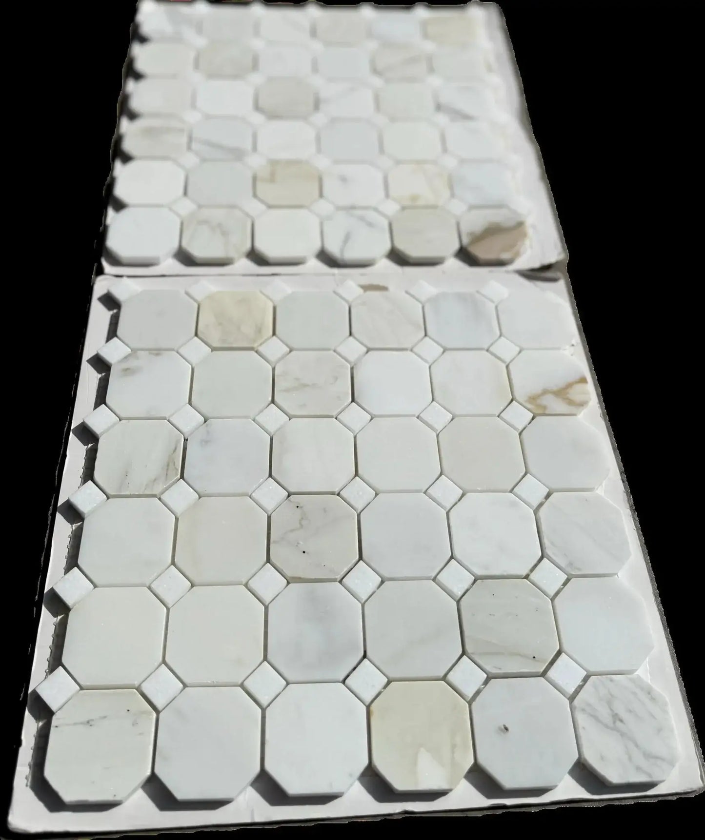 12x12 Tuscan Calacatta Gold Octagon Mosaic Tile