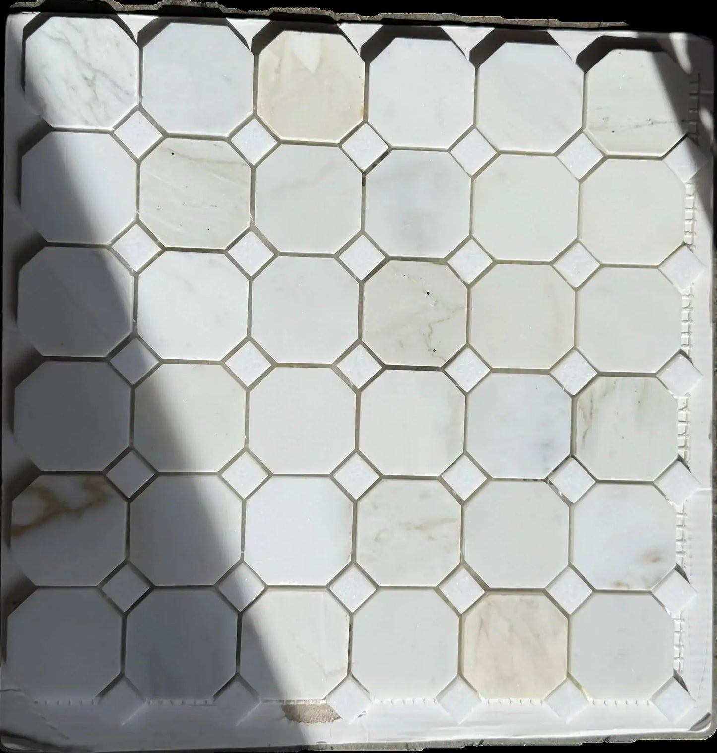 12x12 Tuscan Calacatta Gold Octagon Mosaic Tile