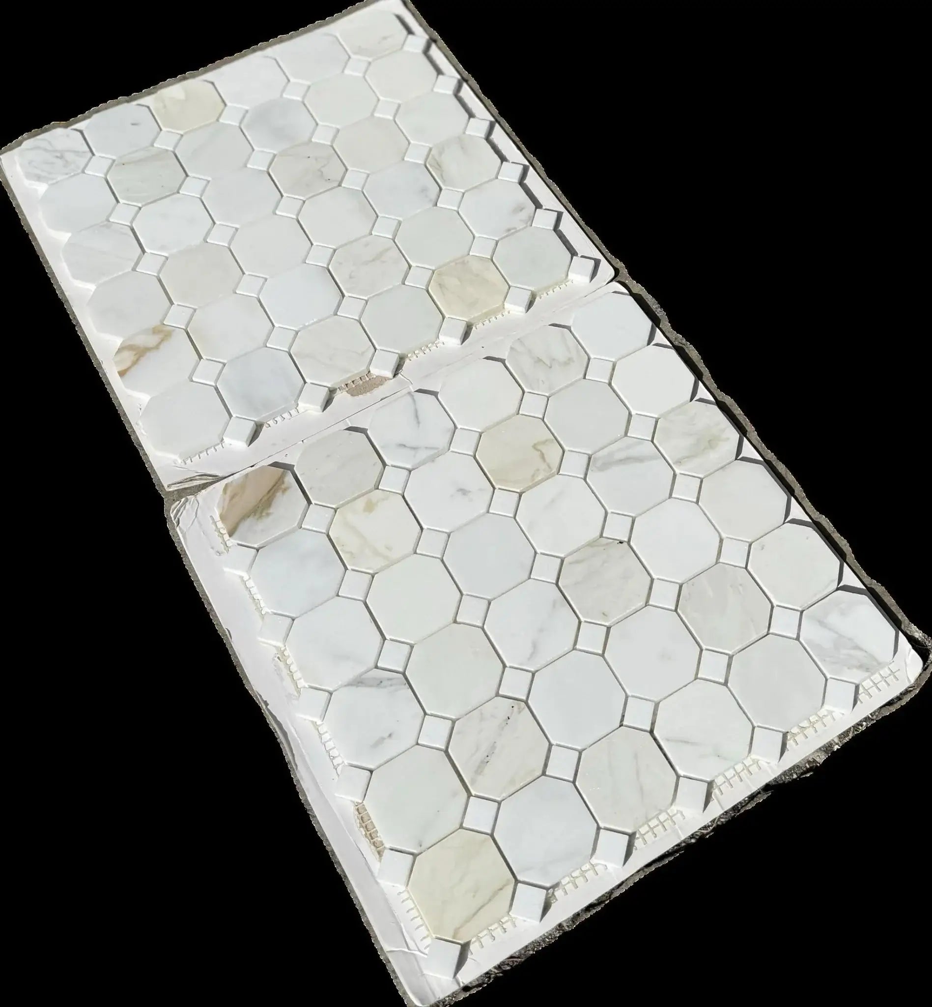 12x12 Tuscan Calacatta Gold Octagon Mosaic Tile