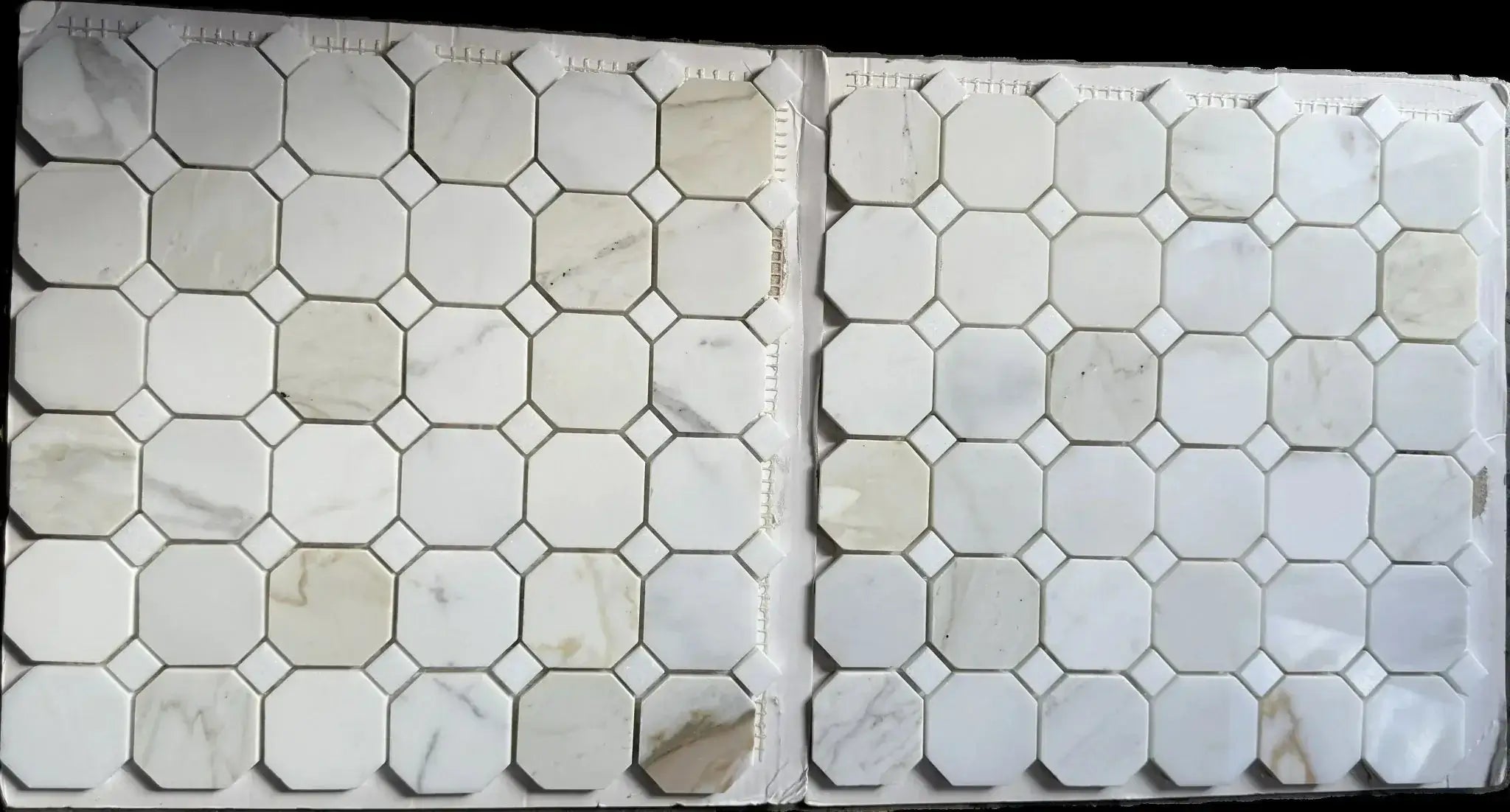 12x12 Tuscan Calacatta Gold Octagon Mosaic Tile