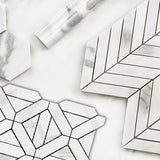 Calacatta Gold Italian Marble Geometrica Mosaic Tile Polished