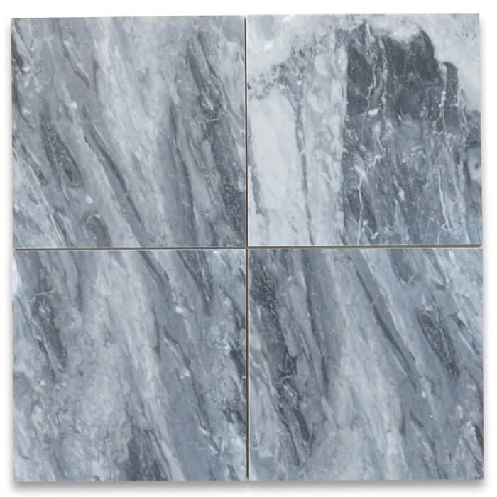 18x18 Bardiglio Nuvolato Italian Gray Marble Tile