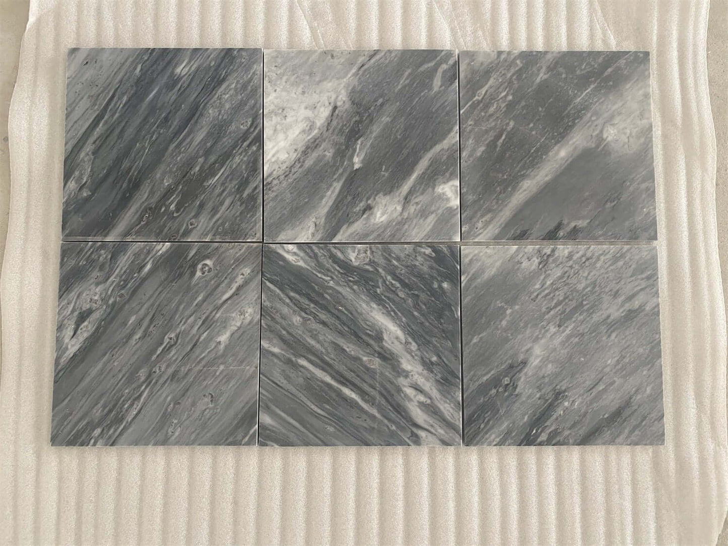 18x18 Bardiglio Nuvolato Italian Gray Marble Tile