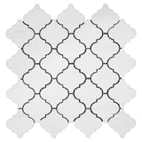 Bianco Dolomite Marble Arabesque Baroque Lantern Mosaic Tile Honed