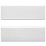 4x12 Bianco Dolomite Marble Bullnose Trim Tile Honed