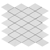 Bianco Dolomite Marble Large Diamond Mosaic Tile Polished