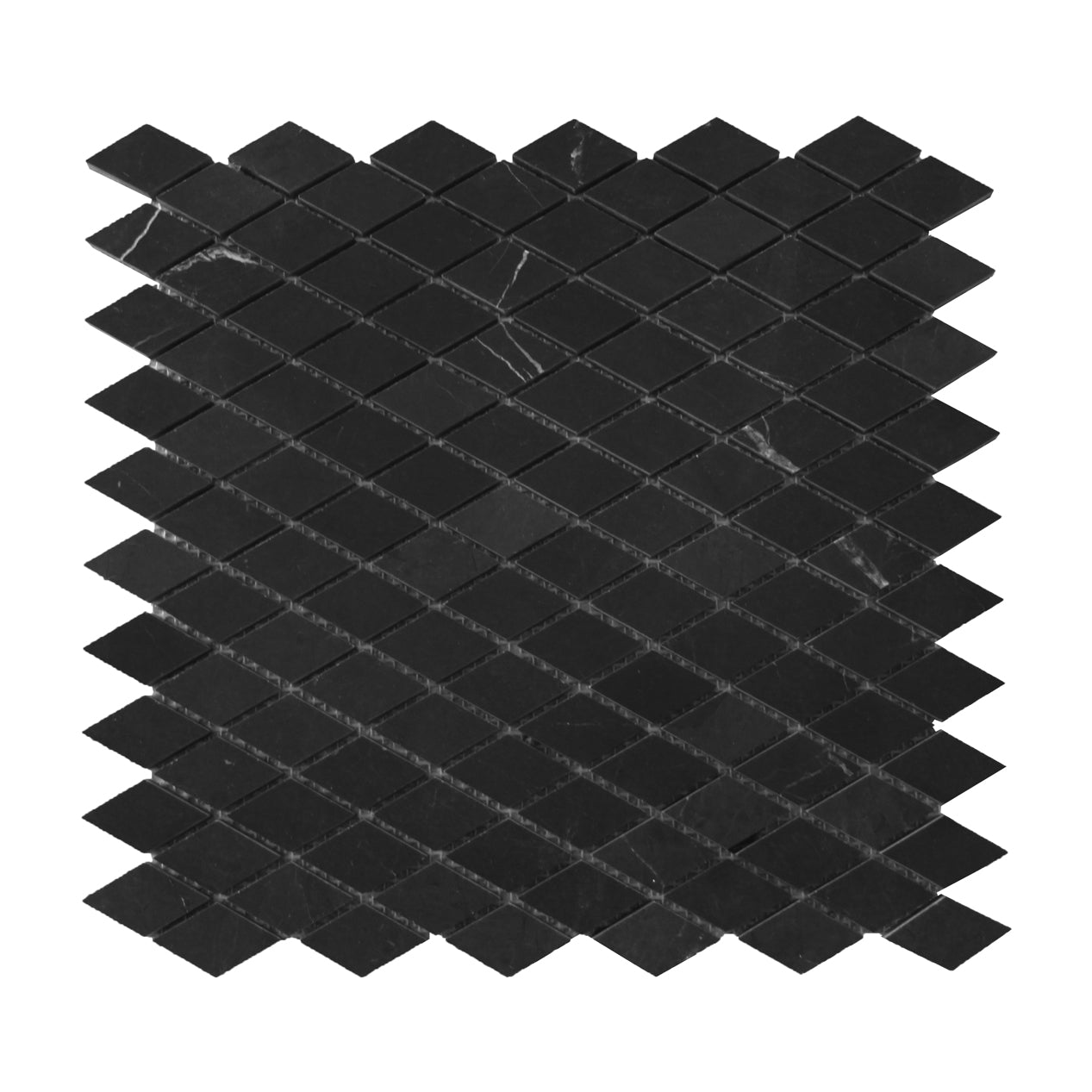 Nero Marquina Black Marble Diamond Mosaic Tile Honed