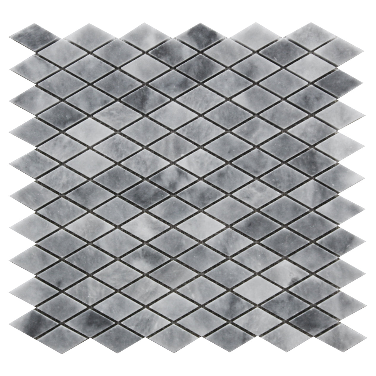 Bardiglio Gray Marble Diamond Mosaic Tile Polished
