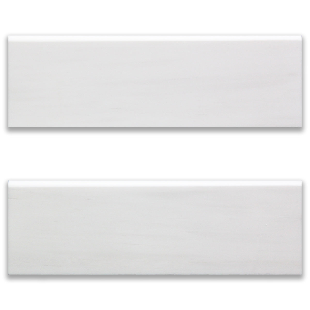 4x12 Bianco Dolomite Marble Bullnose Trim Tile Polished