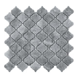 Bardiglio Gray Marble Mini Arabesque Baroque Lantern Mosaic Tile Honed