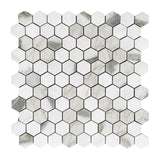 Calacatta Gold Italian Marble 1" Hexagon Mosaic Tile Polished