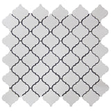 Bianco Dolomite Marble Mini Arabesque Baroque Lantern Mosaic Tile Honed