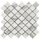 Calacatta Gold Marble Arabesque Baroque Mini Lantern Mosaic Tile Honed