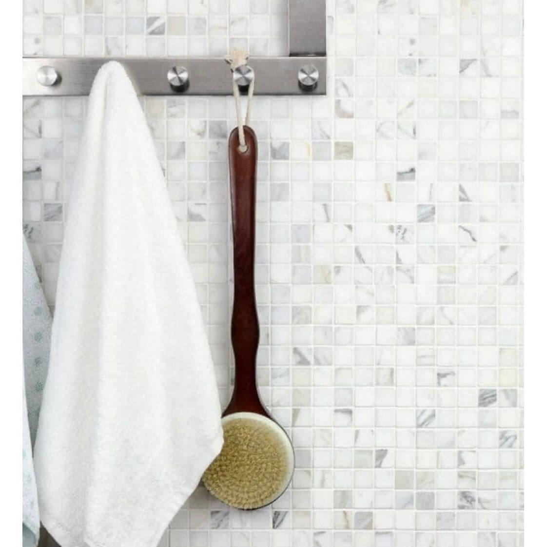 1x1 Tuscan Calacatta Marble Square Mosaic Tile