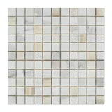 1x1 Tuscan Calacatta Marble Square Mosaic Tile