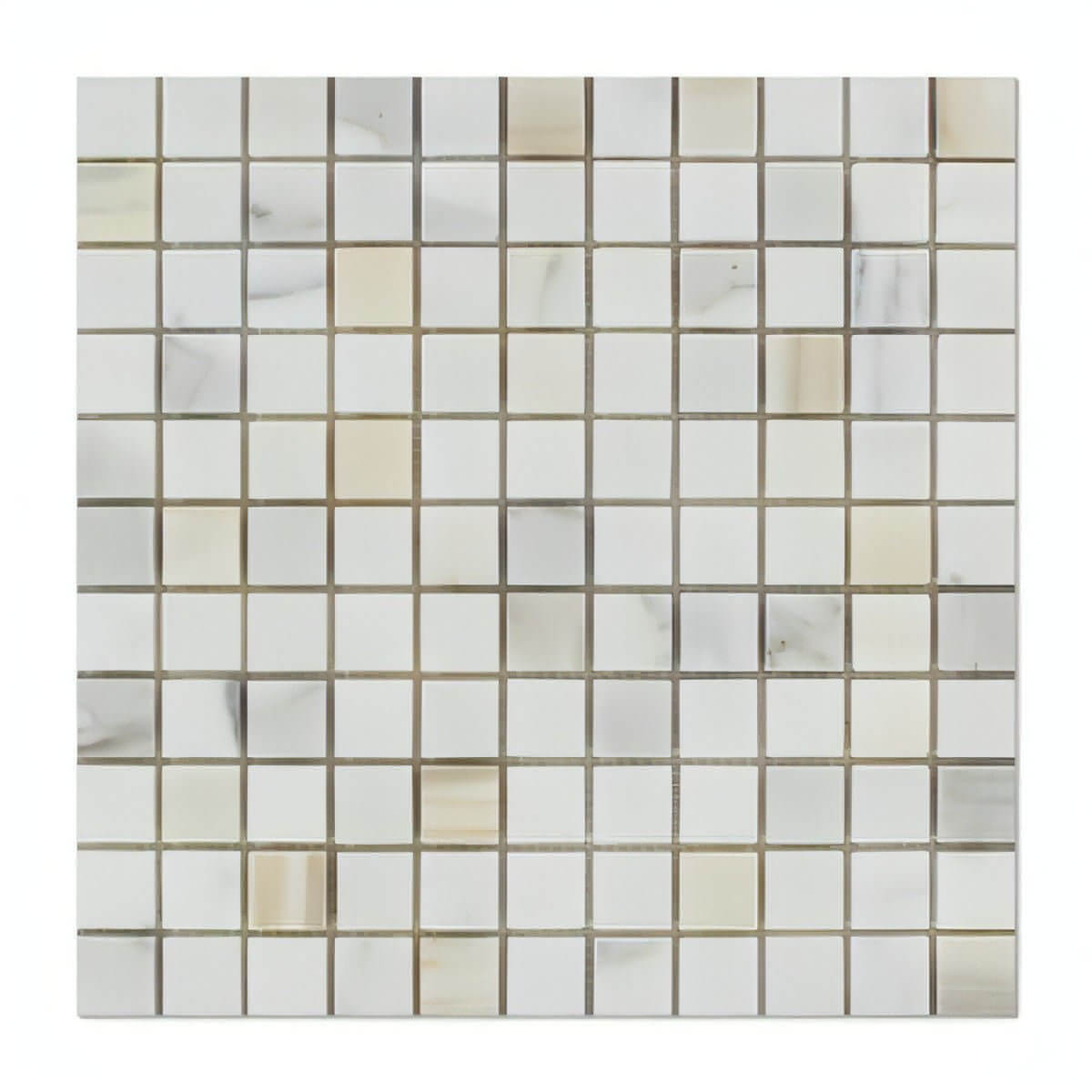 1x1 Tuscan Calacatta Marble Square Mosaic Tile