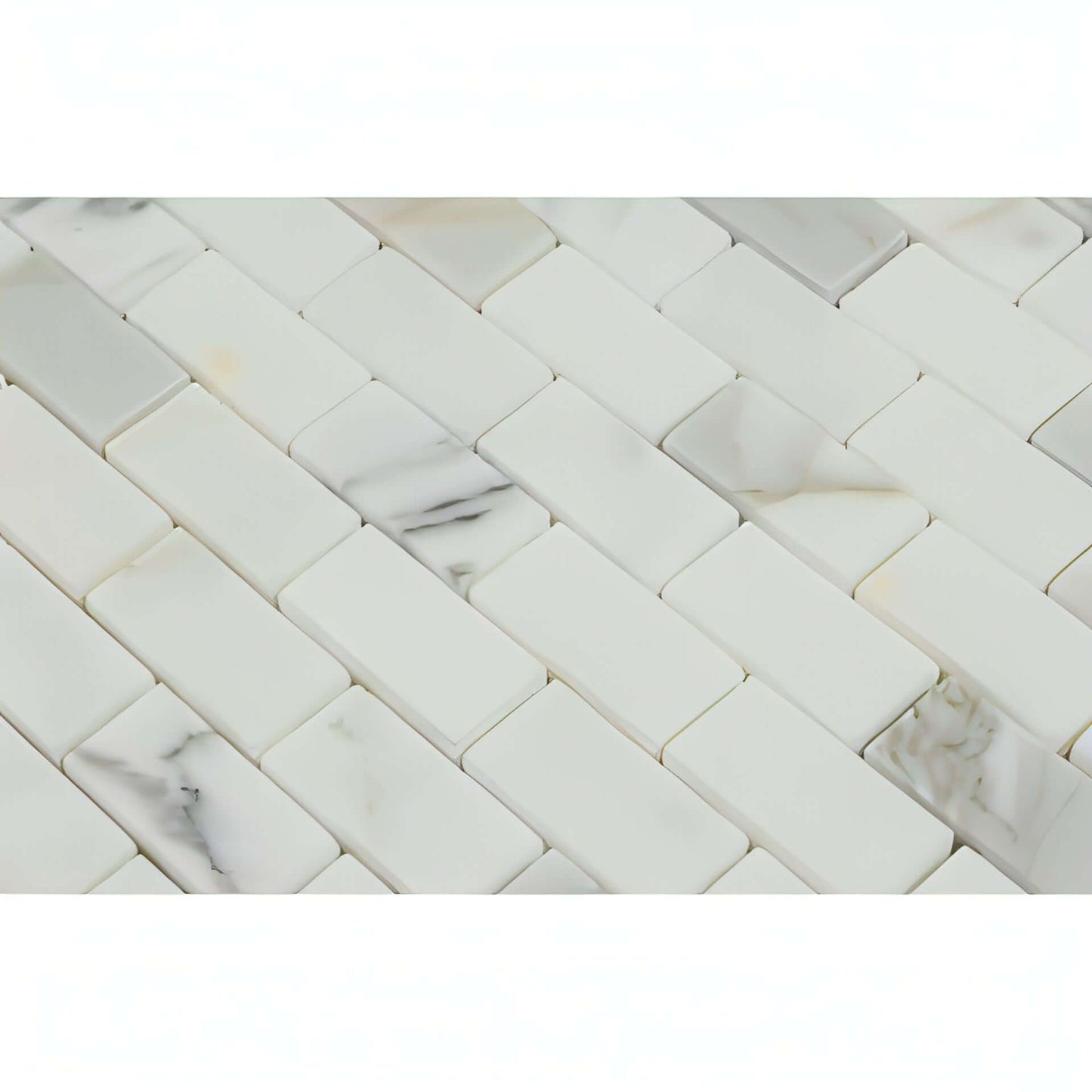 1x2 Calacatta Gold Honed Brick Mosaic, Italian Marble Polished / Honed