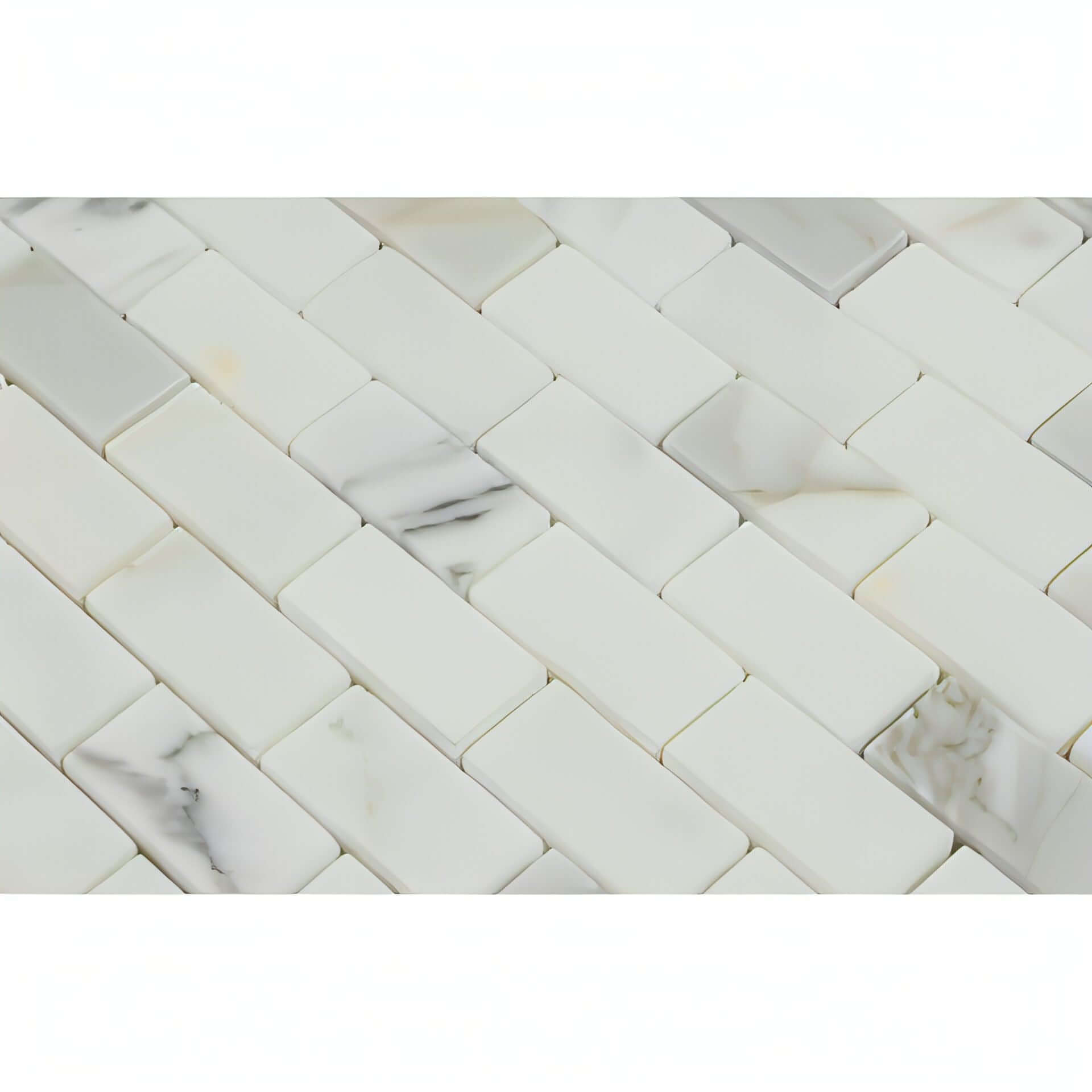 1x2 Calacatta Gold Honed Brick Mosaic, Italian Marble Polished / Honed