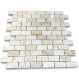 1x2 Calacatta Gold Honed Brick Mosaic, Italian Marble Polished / Honed