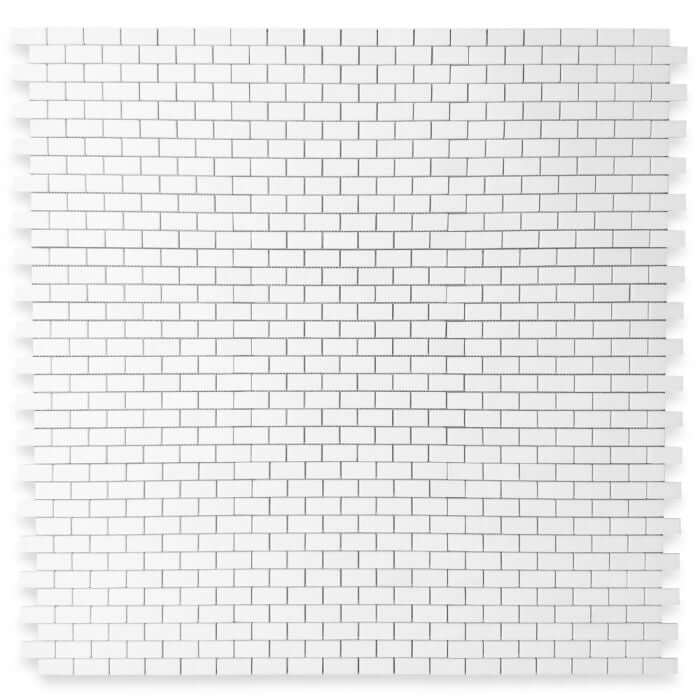 1x2 Thassos White Marble Brick Mosaic Tile