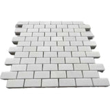 1x2 Thassos White Marble Brick Mosaic Tile