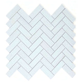 1x3 Dolomite Polished Herringbone on Mesh 12 x 12.75