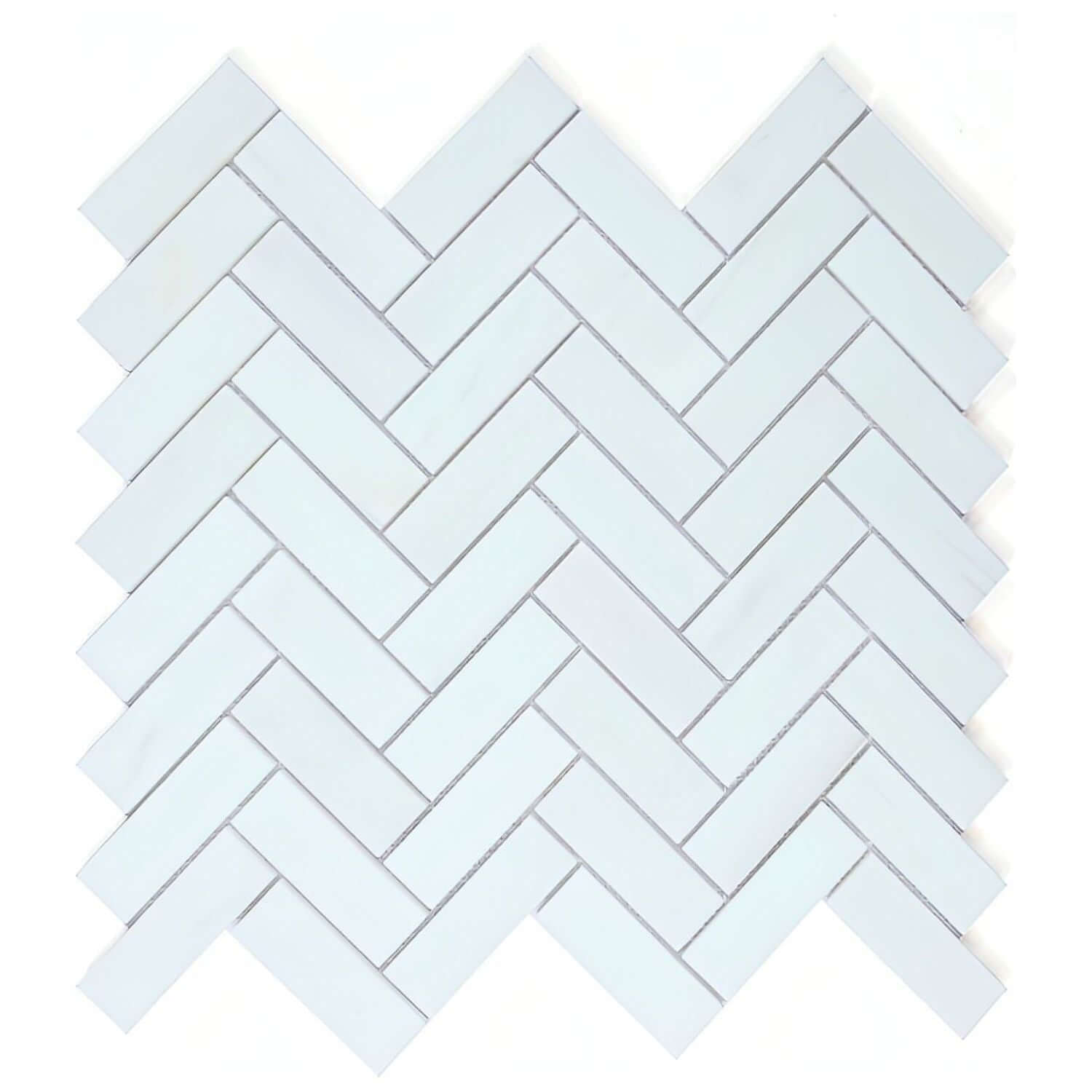 1x3 Dolomite Polished Herringbone on Mesh 12 x 12.75