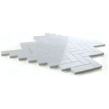 1x3 Dolomite Polished Herringbone on Mesh 12 x 12.75