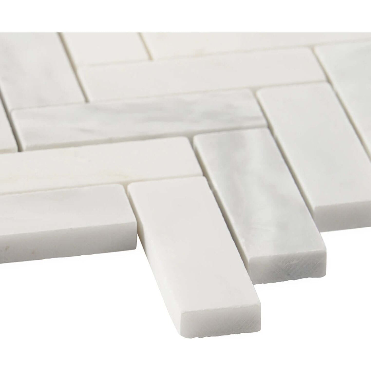 1x3 Oriental White Herringbone Mosaic Tile