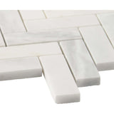 1x3 Oriental White Herringbone Mosaic Tile