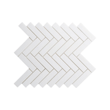 1x3 Thassos White Greek Marble Herringbone Mosaic Tile