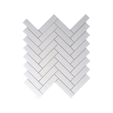 1x3 Thassos White Greek Marble Herringbone Mosaic Tile