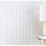 1x3 Thassos White Greek Marble Herringbone Mosaic Tile