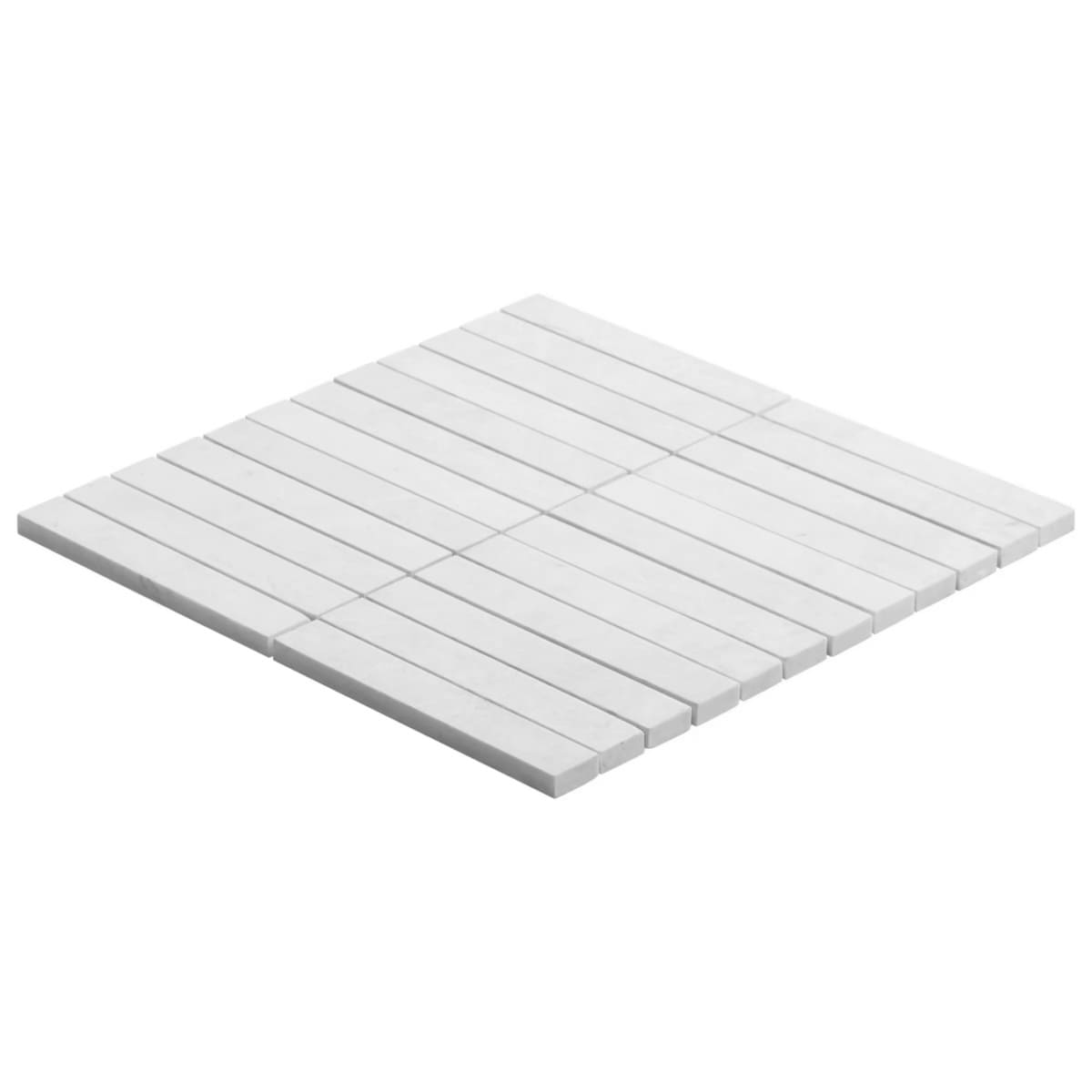 Bianco Dolomite Marble 1x6 Stacked Mosaic Tile Honed
